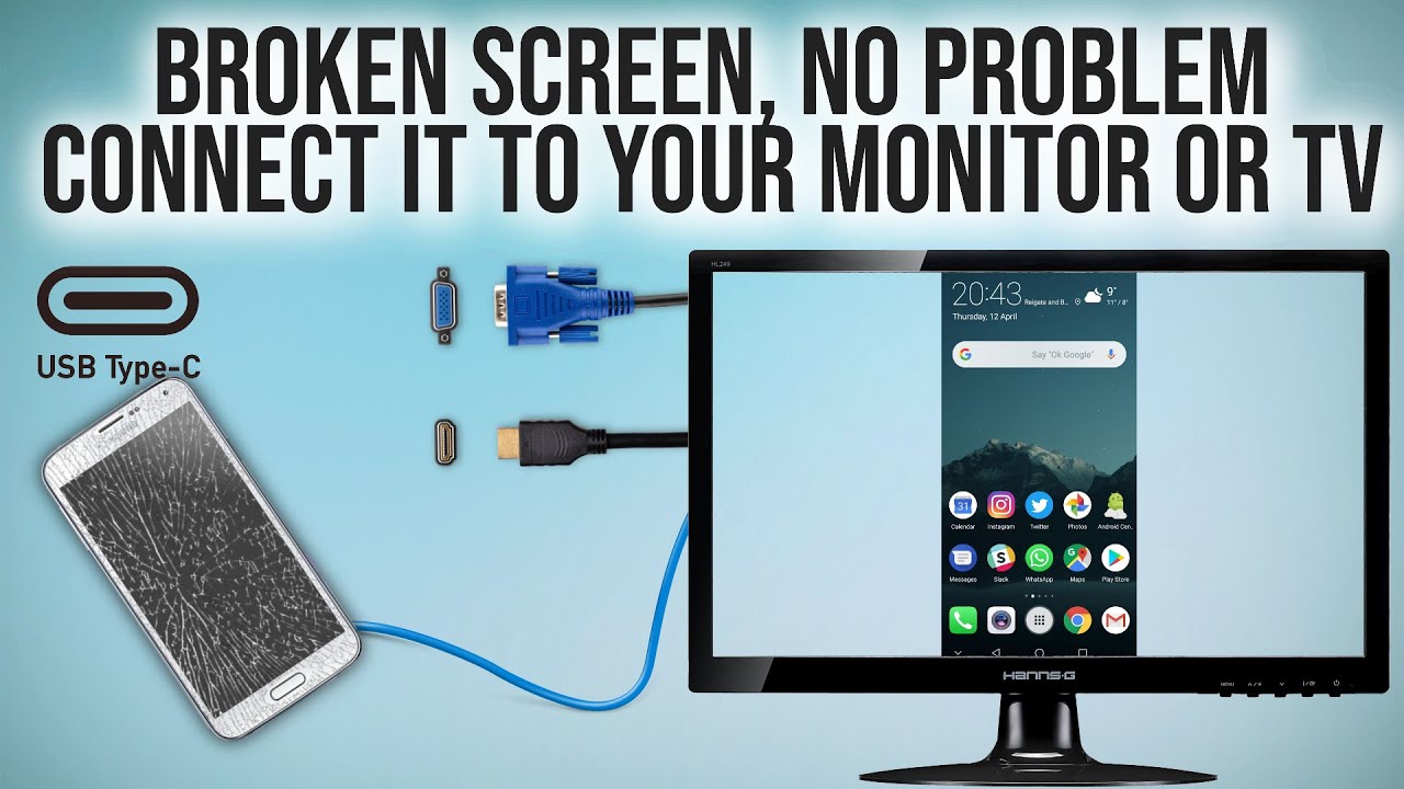 Используйте сломанный телефон снова, USB C - HDMI и VGA Multiport