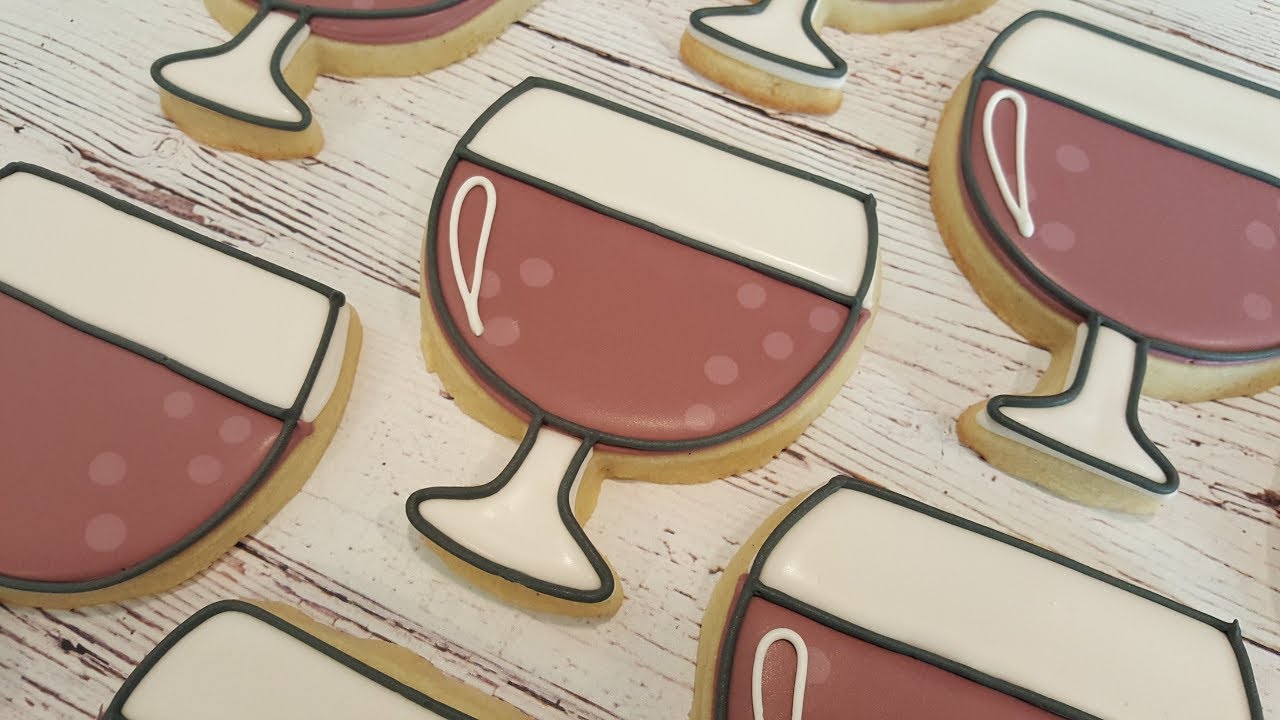 Red Wine Glass Sugar Cookies on Kookievision by Sweethart Baking Experiment