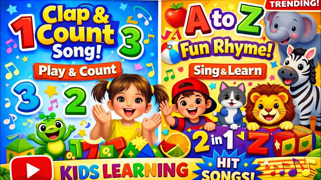 🎵 Clap & Count + A to Z Fun Learning Song 🎵