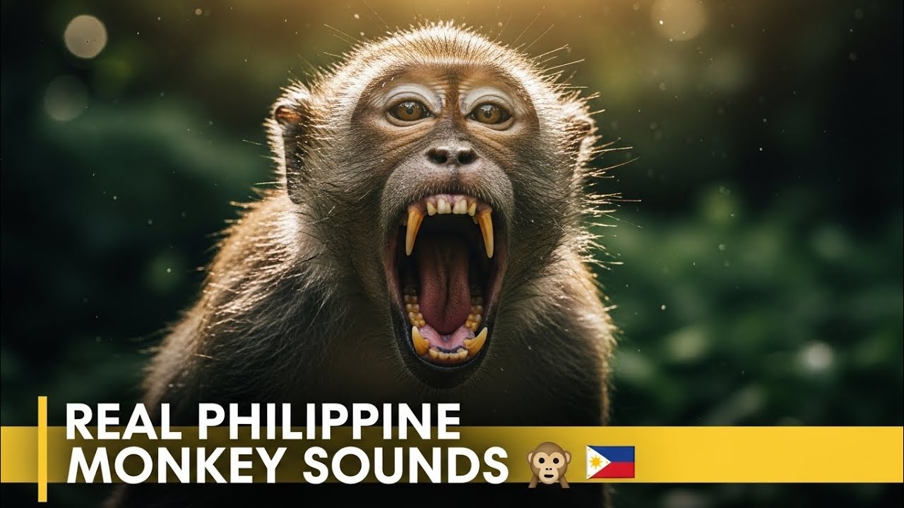 Philippine Long-Tailed Macaque Sounds 🇵🇭🐒 Real Wildlife Monkey Calls