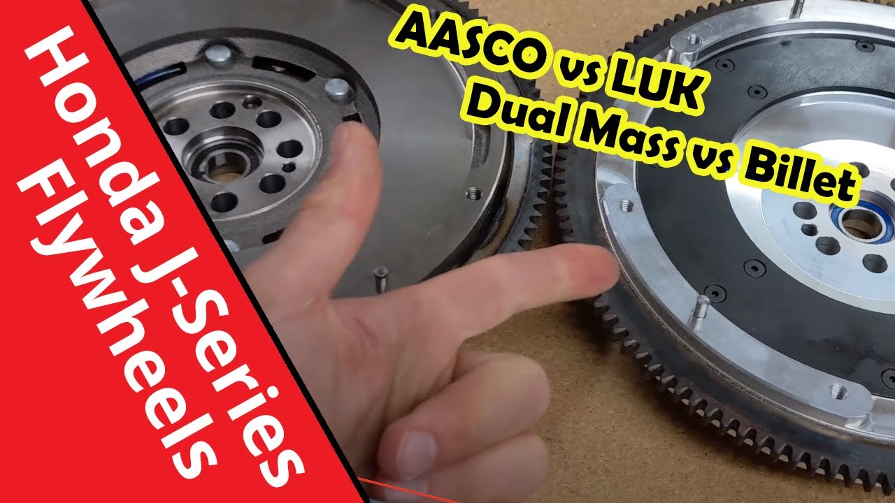 Honda J-Series Flywheel Side by Side: AASCO Billet & LUK OEM Dual Mass
