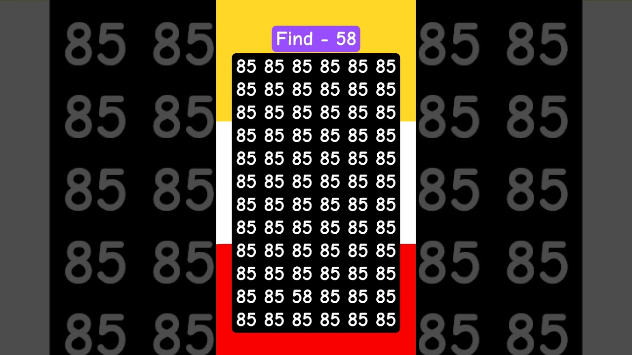 Find The Number - 58| Find Odd Number|Eye Test|