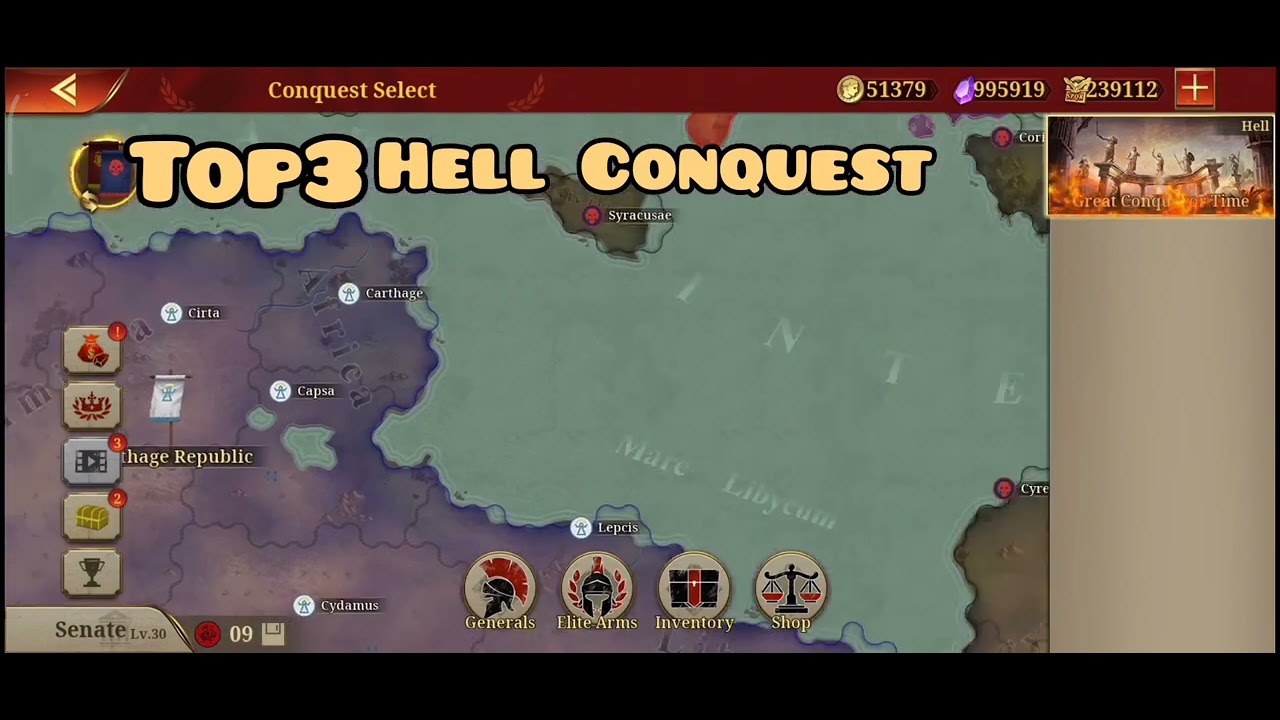 Great Conqueror :  Rome  - Top 6 Conquest Map