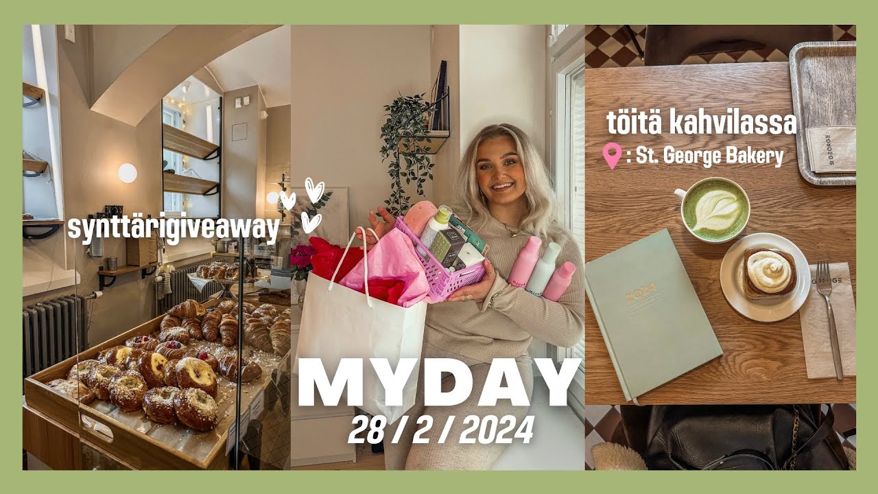 MYDAY | arkipäivä, töitä kahvilassa & synttärigiveaway❕