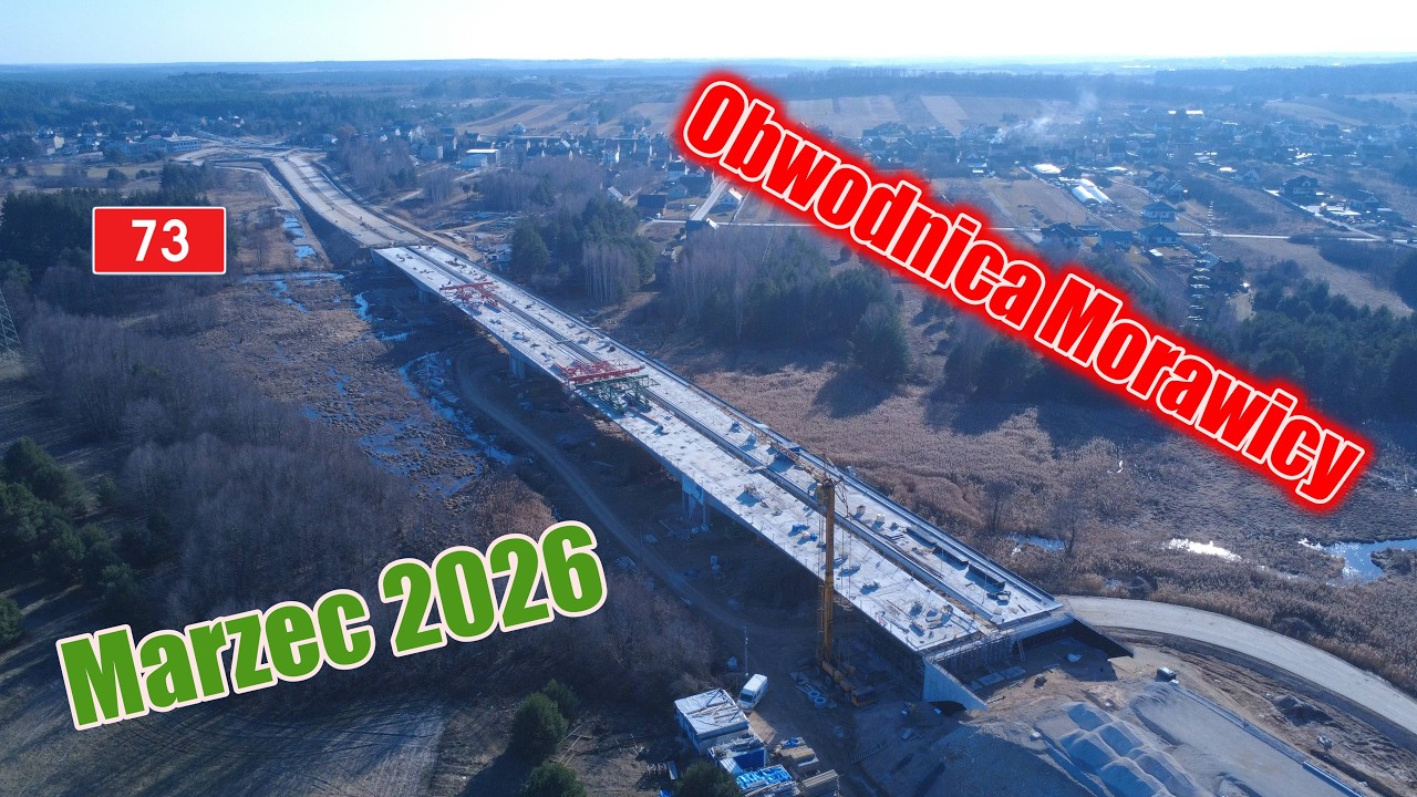 Budowa Drogi Krajowej 73: Obwodnicy Morawicy i Woli Morawickiej | Marzec 2026 | DJI Mini 4K