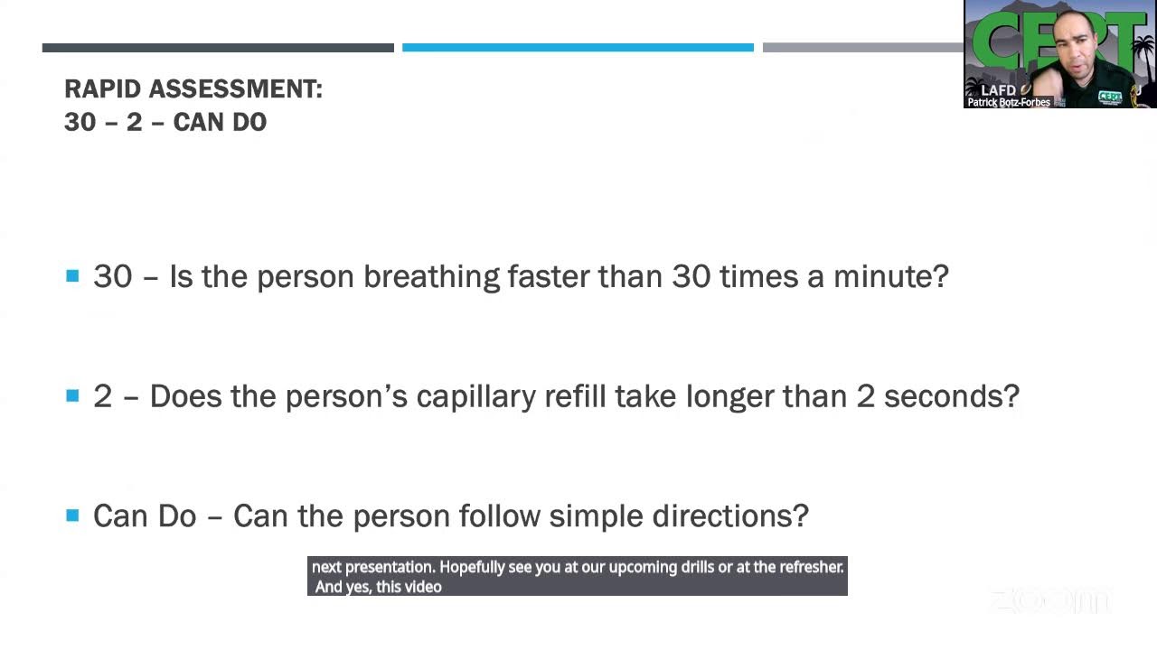 CERT Continuing Education - How to Prioritize Injured Survivors