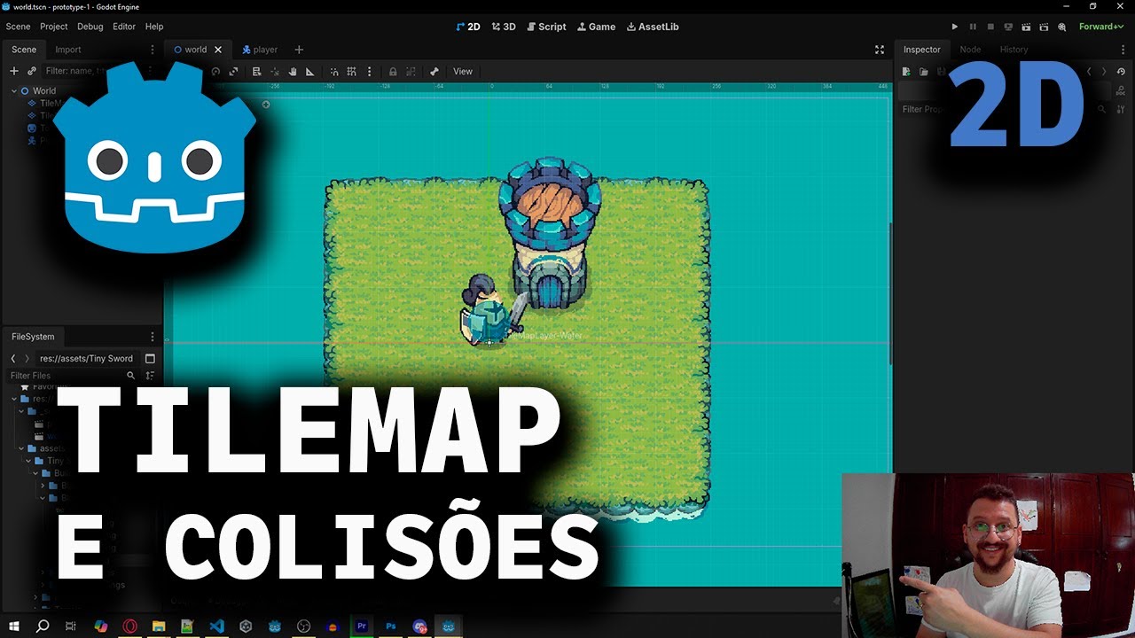 Como configurar TileMapLayers (camadas) e colisões no Godot 2D