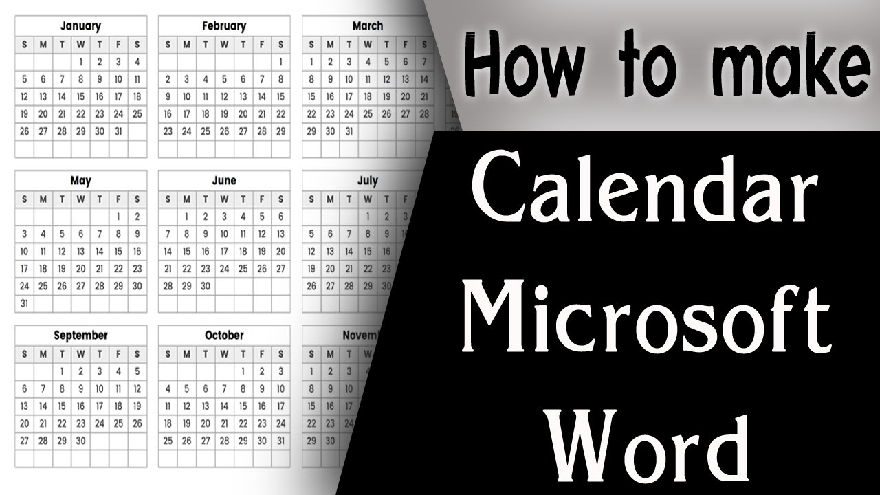 MS Word Tutorial: Microsoft Word Calendar 2020| Calendar Design Ideas| Word Monthly Calendar #2020