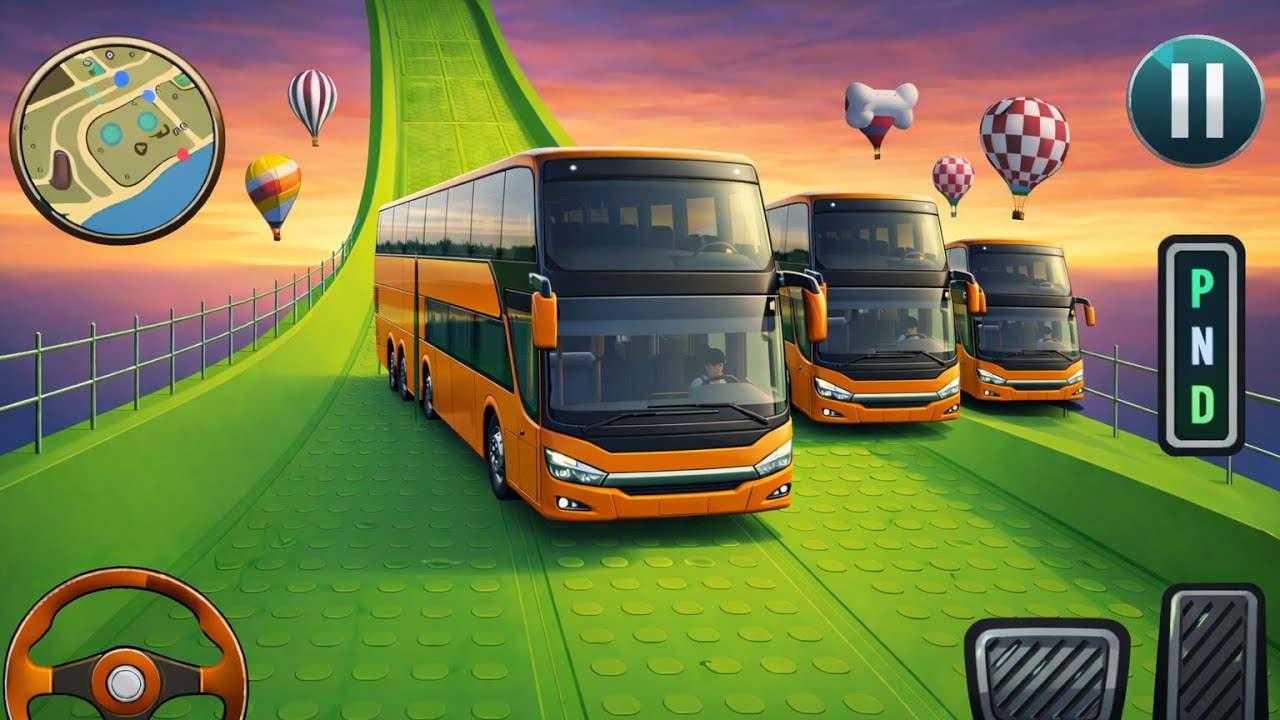 Mega Ramp Sport Bus 🚌 Racing 3D  - Extreme Car Stunts -Android Gameplay
