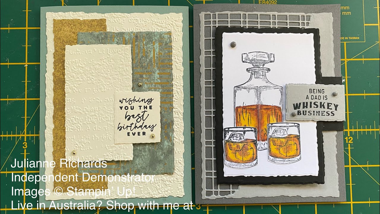 Two cards featuring the Deckled Rectangle Dies from Stampin Up! Stampinwithjulianne