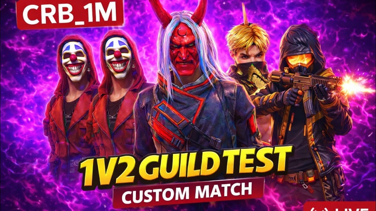 CRB_1M  LIVE CUSTOM GUILD TEST  1V2 1V4 2V2 4V4 #livestreaming #livecustom