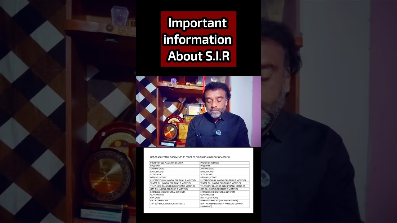 S.I.R Important information 👍 4 Categories 👍 List of Documents Documents 👍 #sirinkarnataka