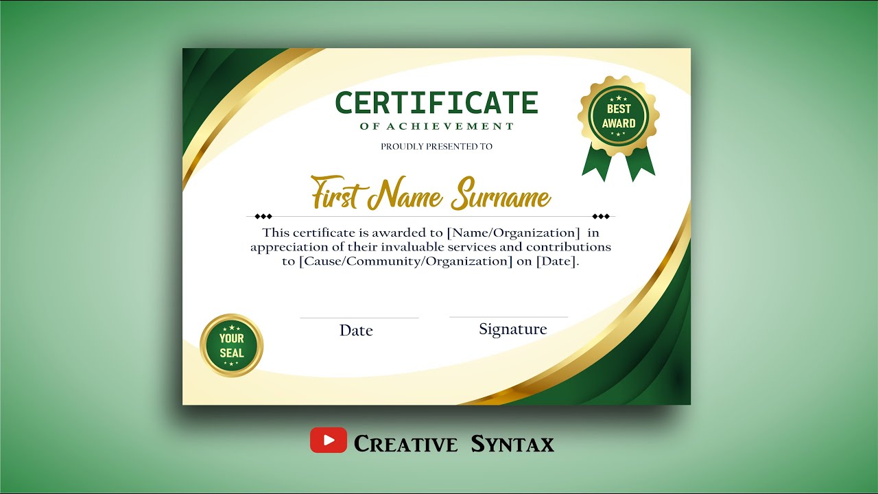 Certificate, Stamp, and Badge Design in CorelDRAW, Step by Step Tutorial for Beginners