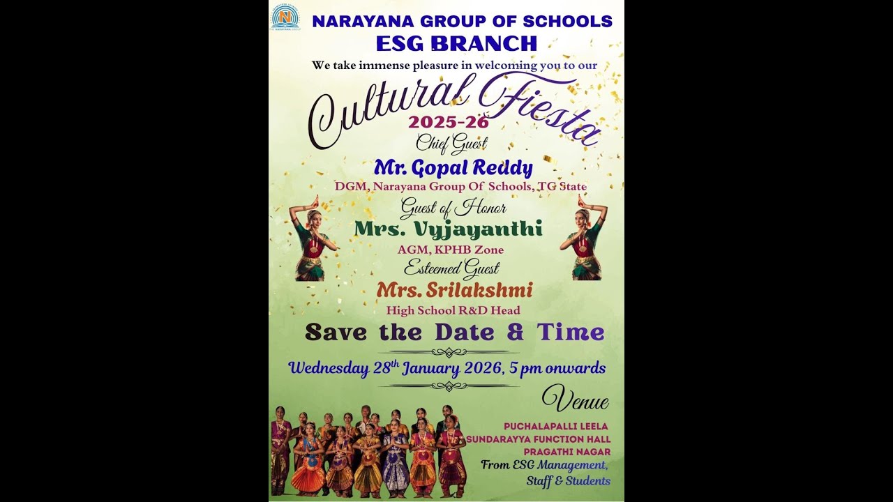 Narayana Group Of Schools ESG Branch II Cultural Fiesta 2025-26 II