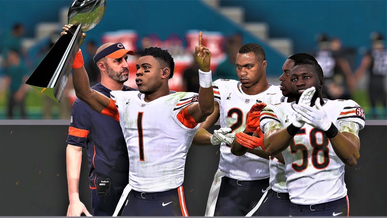 Madden 21 Justin Fields Bears vs Jaguars Super Bowl 60 Trophy Celebration 4K 60FPS HDR Game Play