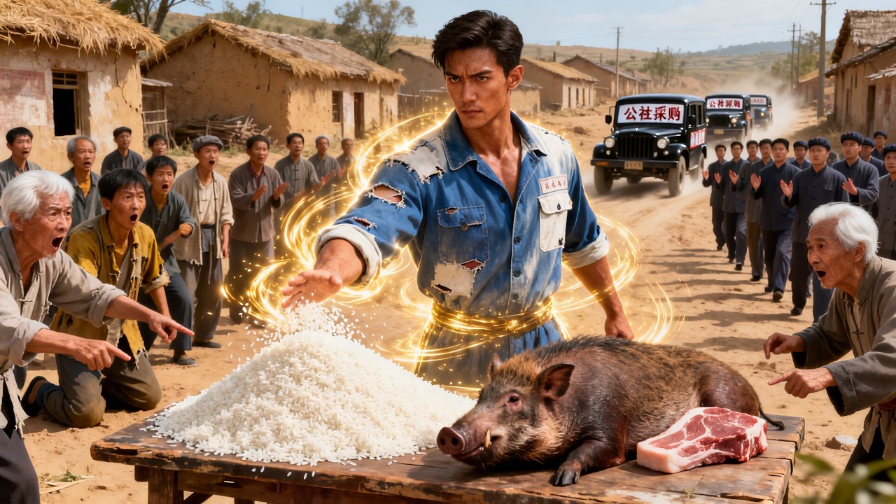 飢饉の村で「ろくでなし」と蔑まれた男――だが彼が大量の猪肉と白米を出した瞬間、その“正体”に全村が驚愕！実は最強の“霊泉空間”の主だった！