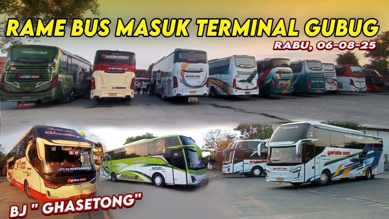 Rame Bus Bus yang masuk Terminal Gubug, Garuda mas Paling Banyak