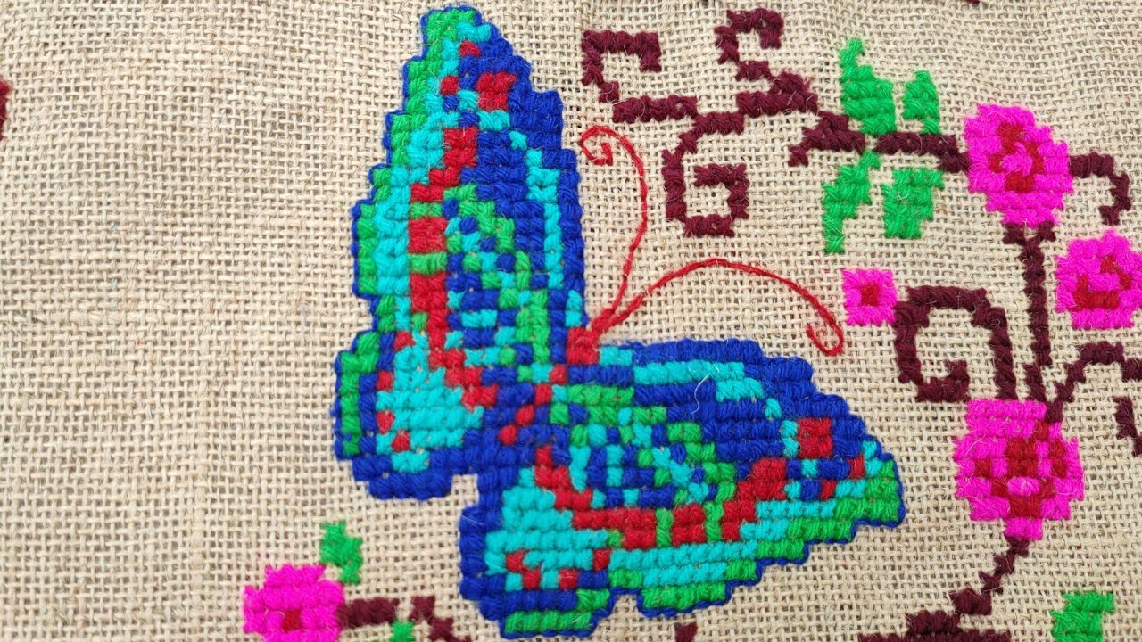 Beautiful cross stitch butterfly design | Cross Stitch design |