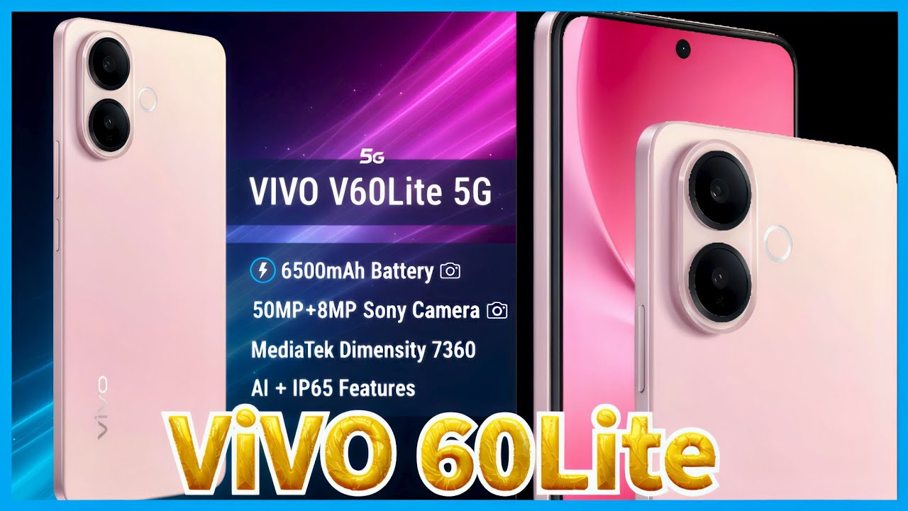ViVO V60 Lite 5G, Ai📱| 6500mAh बैटरी+90W चार्जर, 50MP+8MP Rear, 32MP फ्रंट 📸कैमरा फीचर्स हैं #vivo 