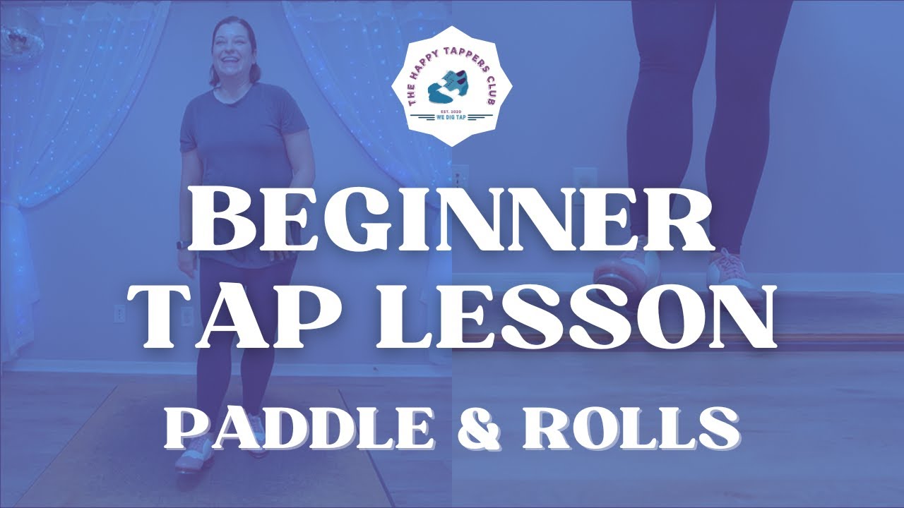BEGINNER Online Tap Lesson for Adults 💜 PADDLE & ROLLS 🩵 Step-by-Step Tap Dancing