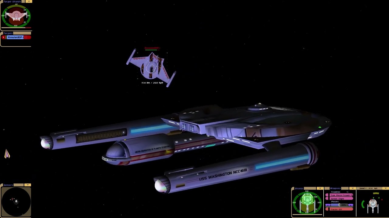 TOP Pyotr Velikly-Class vs Romulan BOP |KM| Star Trek Bridge Commander