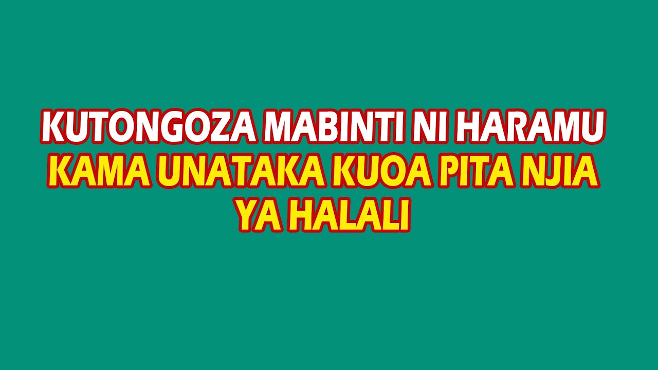 RADDI KWA VIJANA WENYE KUTONGOZA MABINTI ZA WATU NA KUCHATI NAO NDANI YA SHUKA