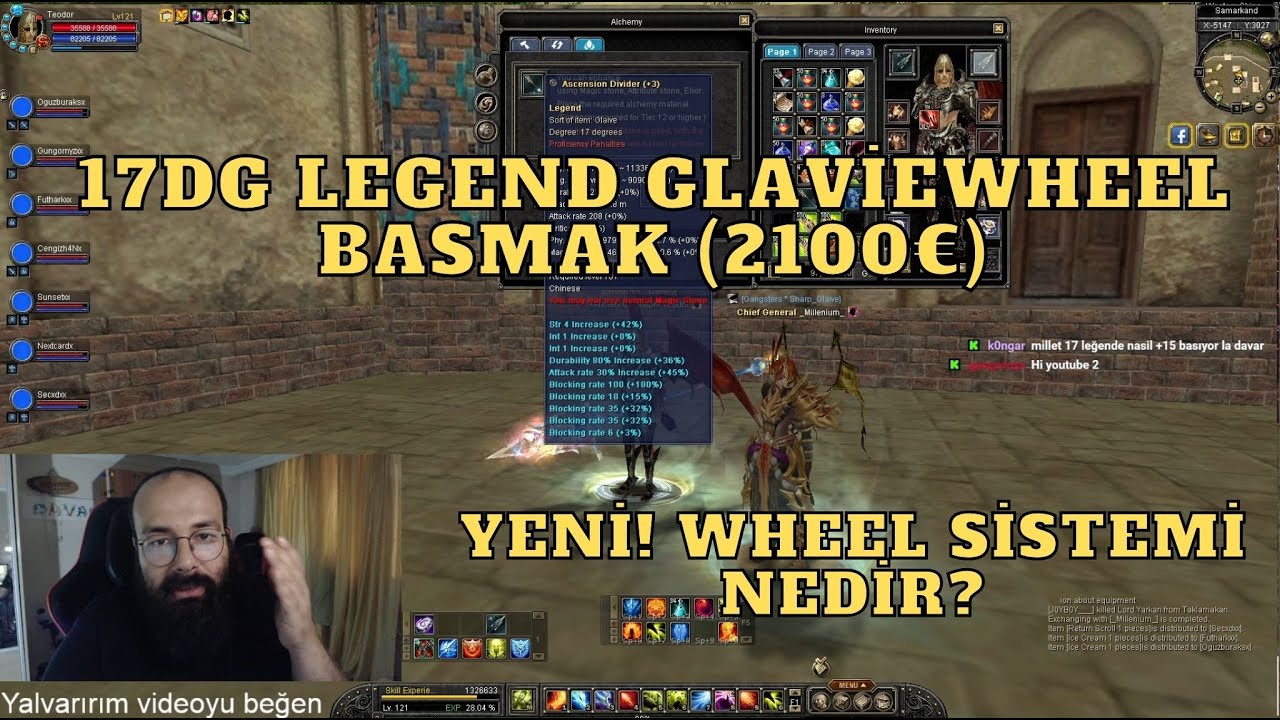 17DG LEGEND GLAVIEYE WHEEL BASTIM!(2100€) WHEEL SISTEMI NEDIR? Silkroad Online #silkroadonline