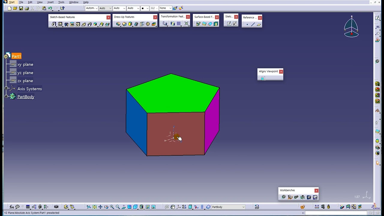 Catia With Us 정쌤 - Tip 21 Aligns Viewpoint 기능