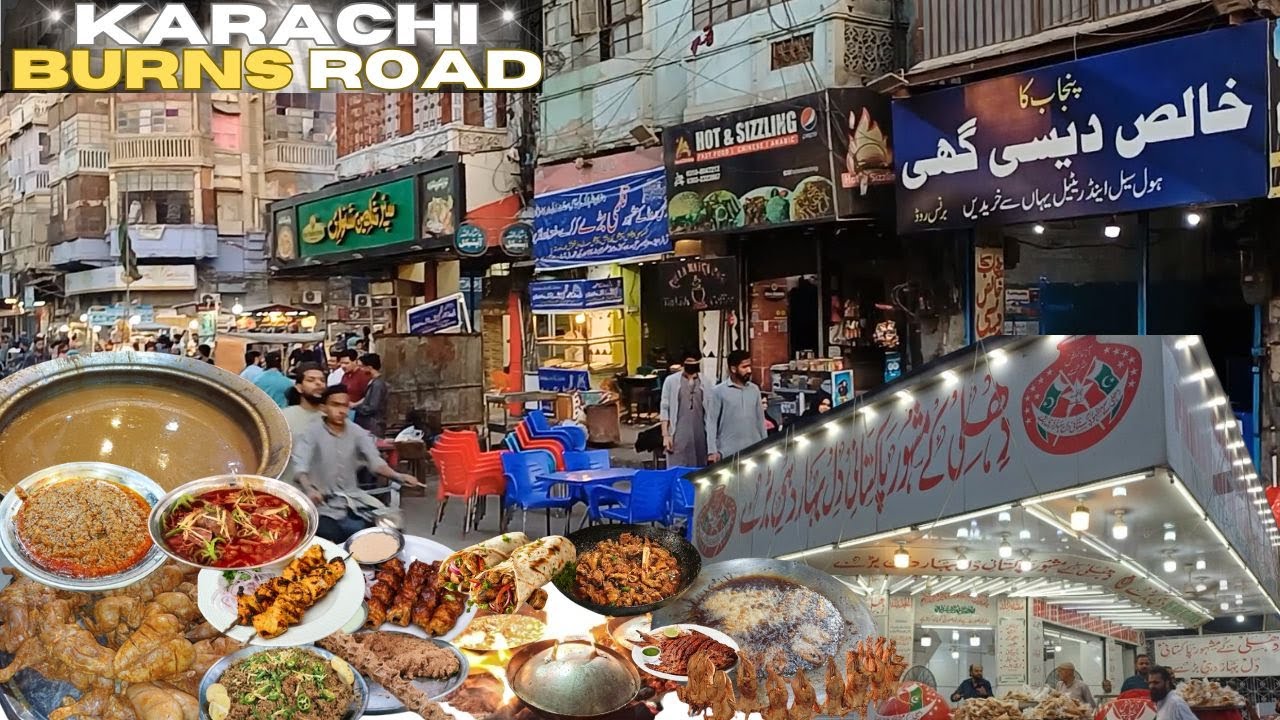 Burns Road Food Street Waheed Kebab,Cafe Laziz,Agha Sajji,Shapater Roll Karachi