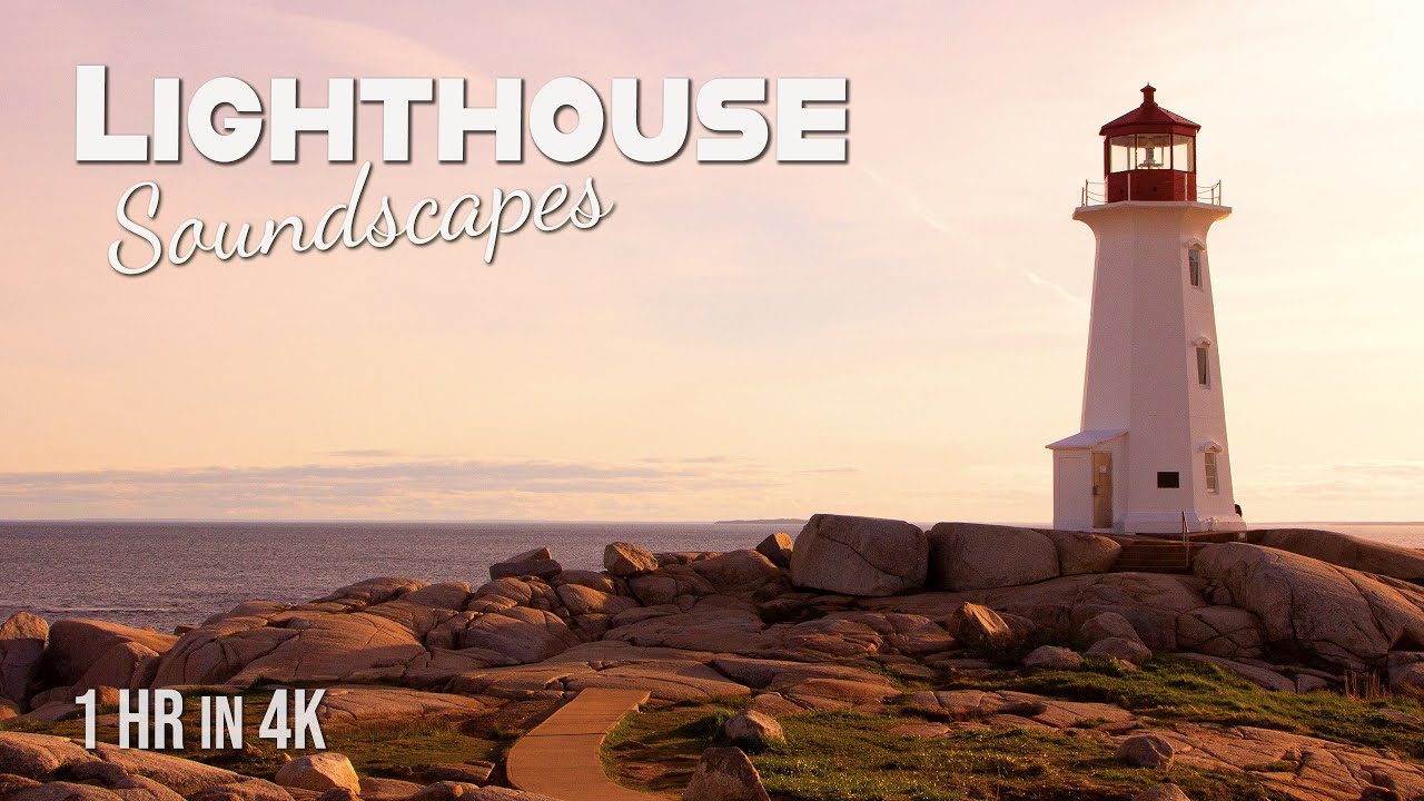 Lighthouse Sounds of the Sea | Relaxing Foghorn and Waves | 1 Hour in 4K
