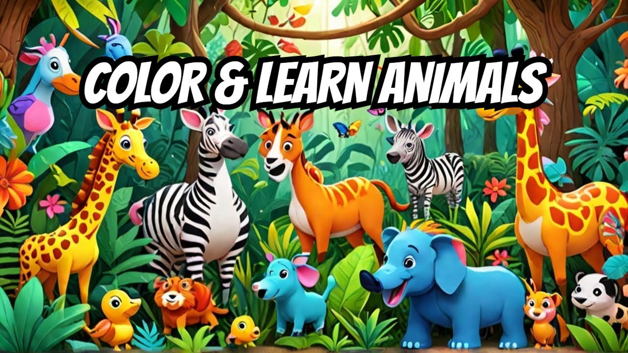 Fun Learning & Coloring Fun with Animal Names 🐶🐱🦁
