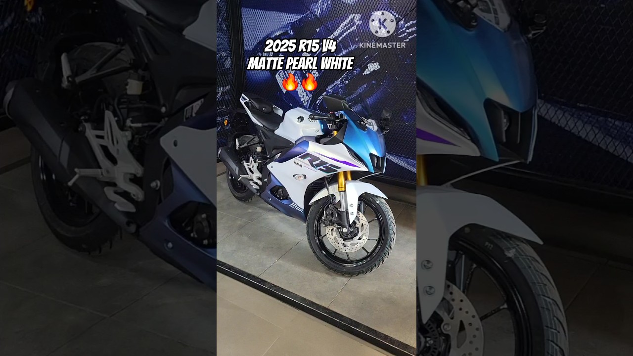 New 2025 R15 V4 Matte Pearl White Colour 🔥😍 #r15 #r15v4 #yamaha