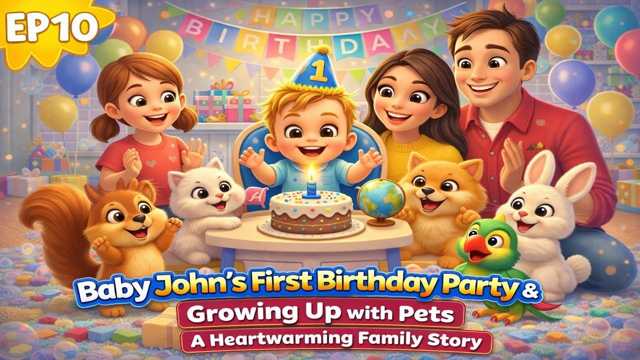 Ep10. Baby John’s First Birthday Party & Growing Up with Pets | A Heartwarming Family Story