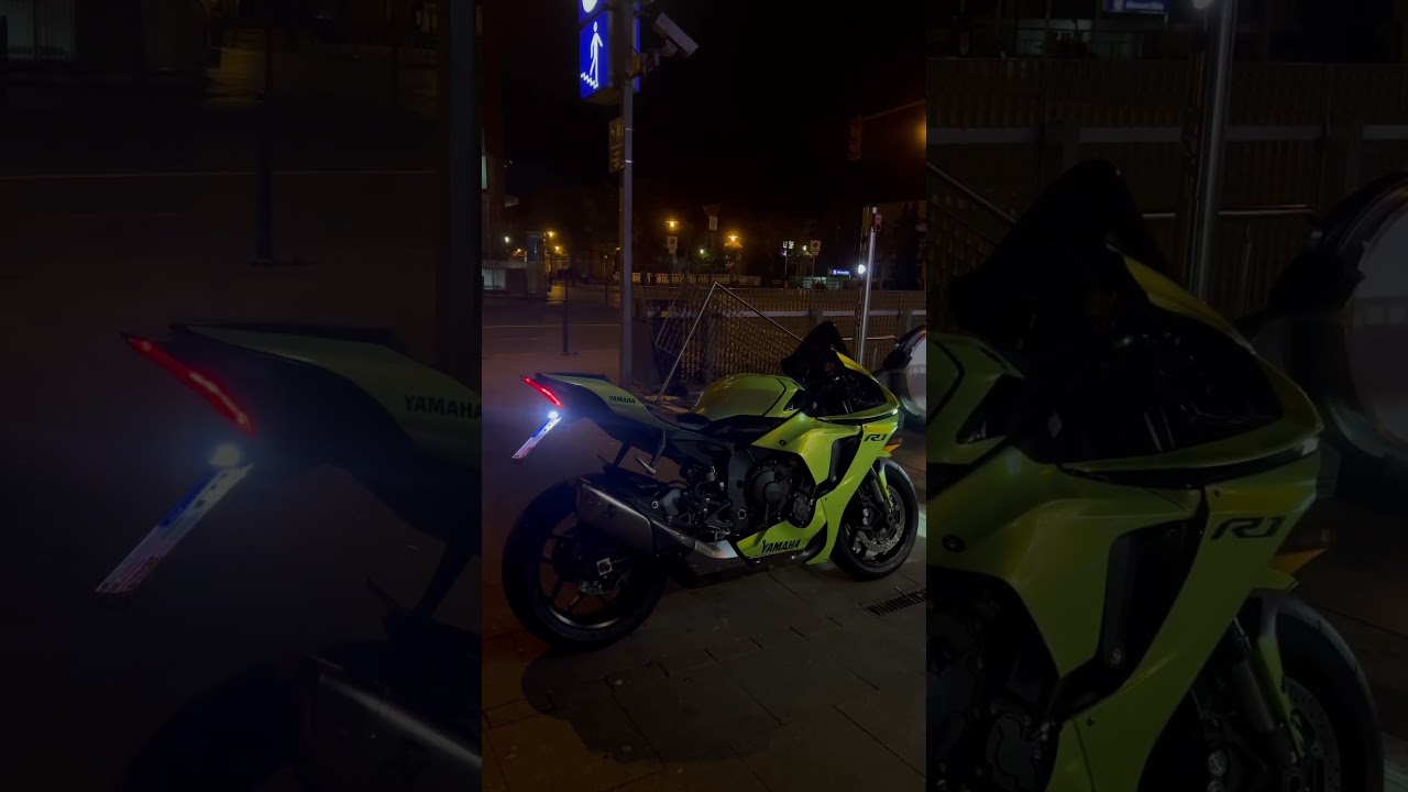 Yamaha R1 RN65 2020 Euro 5 idle sound in the night with Akrapovic #yamaha #r1 #yamahar1 #bikers
