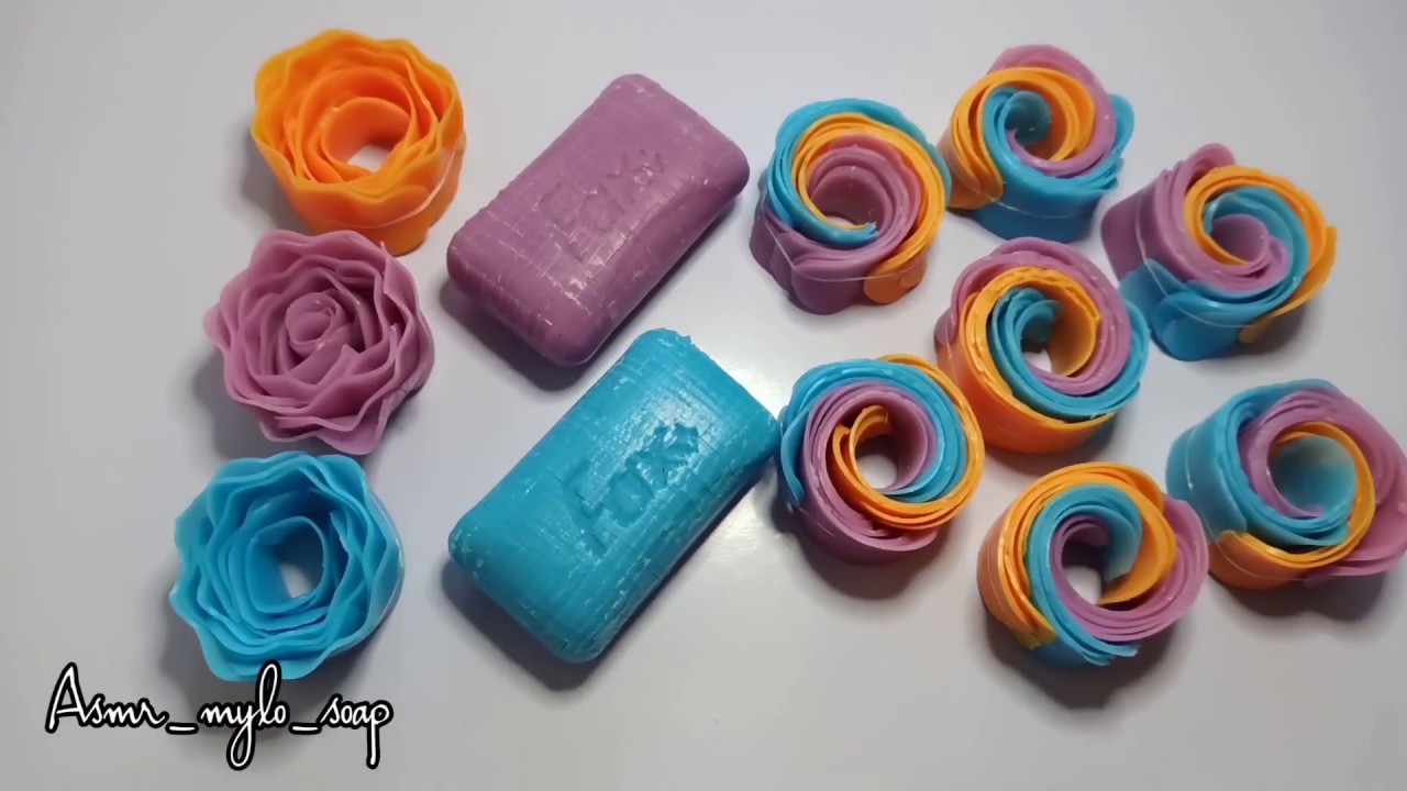 Dry soap crunchy roses. Satisfying soap crushing Asmr. Cutting cubes. No talking. Mix 38