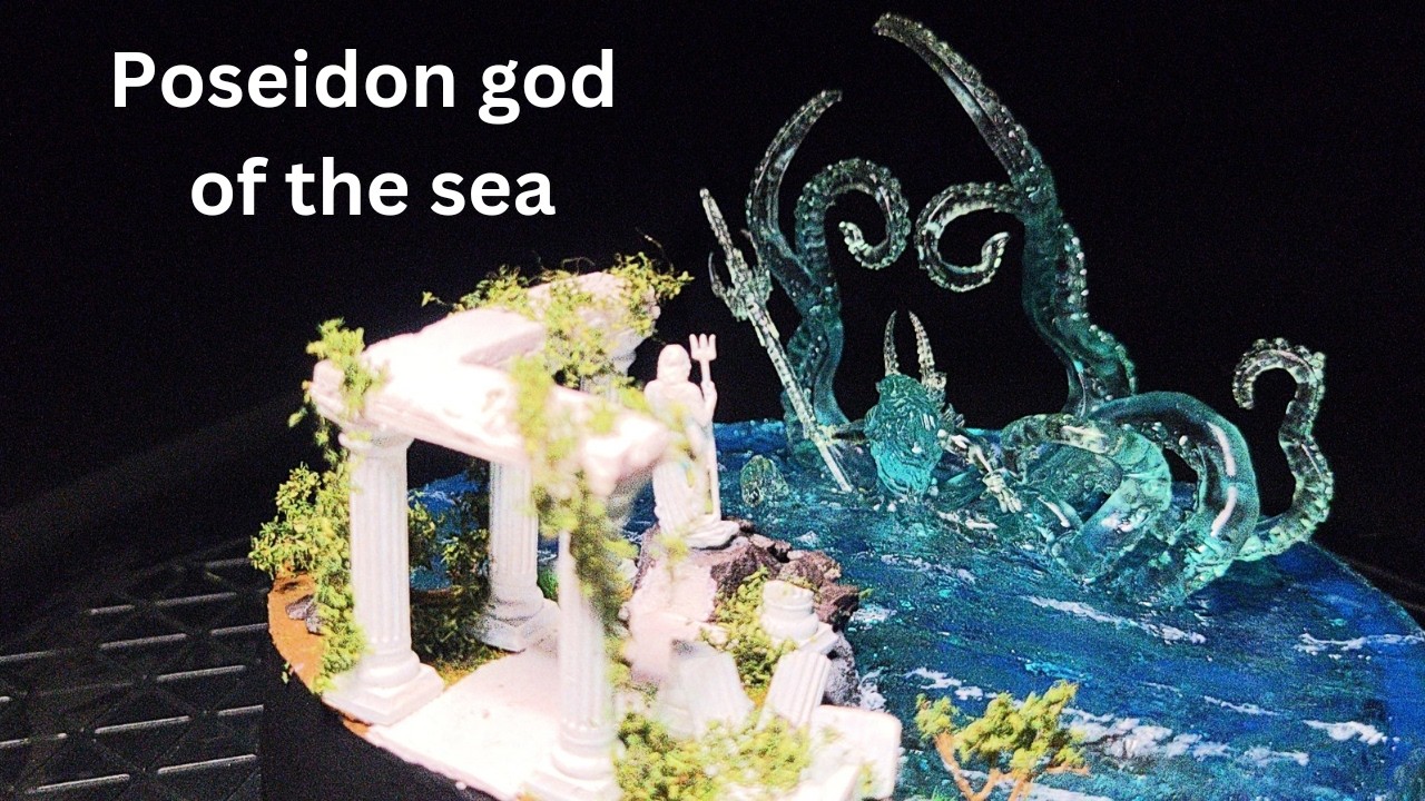 Poseidon god of the sea  Fantasy diorama #resin #miniature