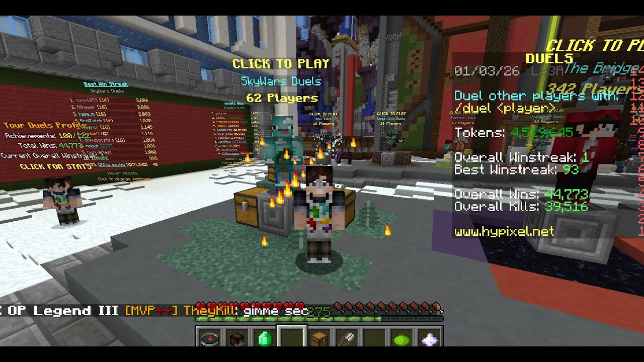 Winning with every kit in Hypixel skywars duels