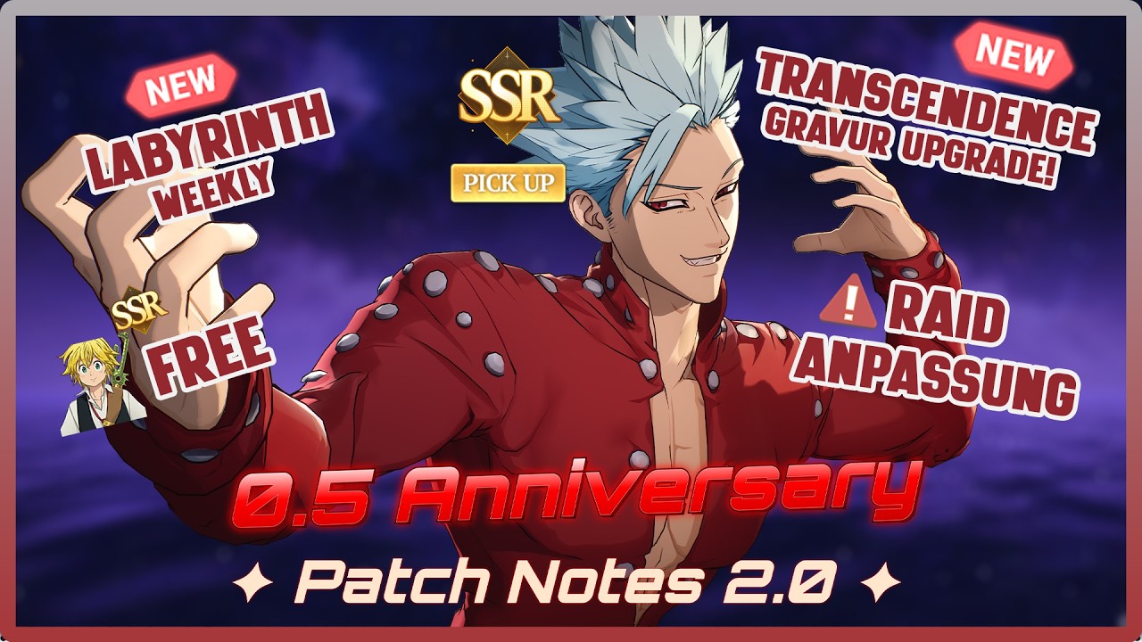 HALF ANNIVERSARY 2.0 PATCH NOTES | SEVEN DEADLY SINS: ORIGIN