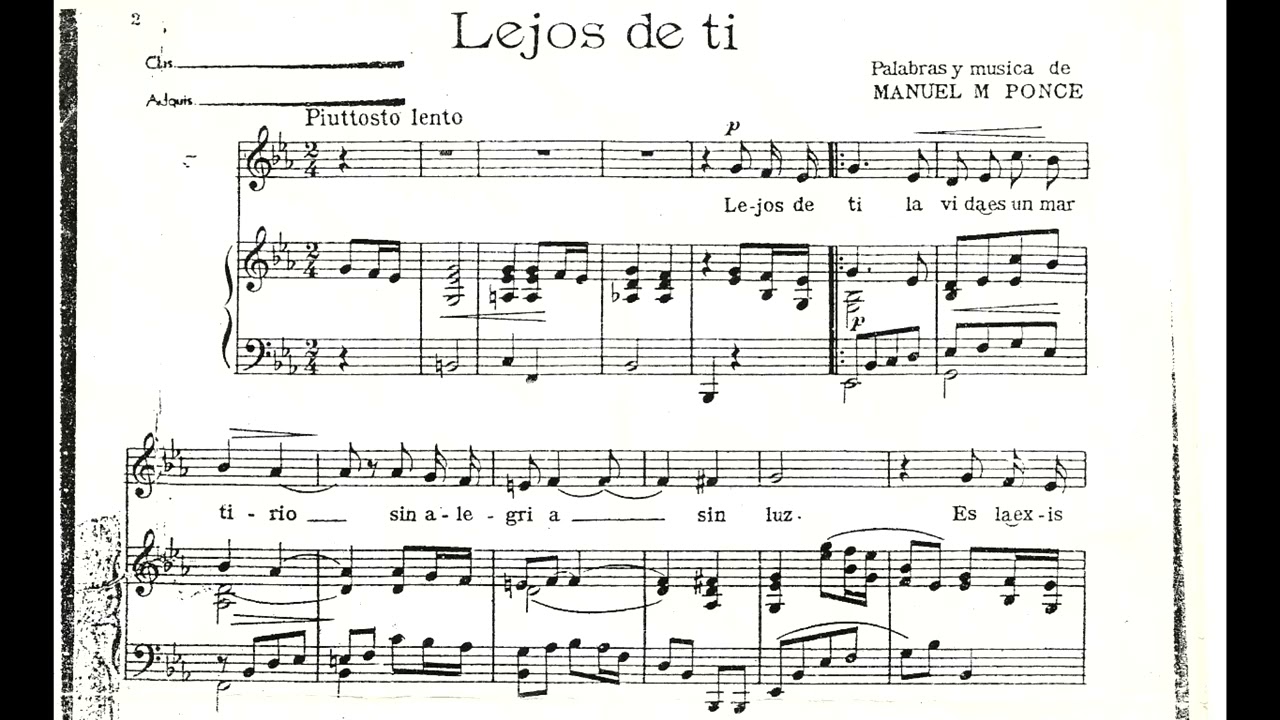 Lejos de ti acompañamiento  Manuel M  Ponce