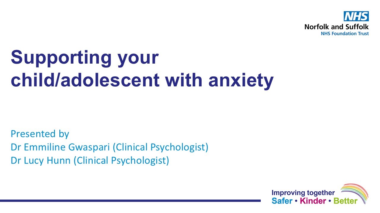 Supporting your child/adolescent with anxiety