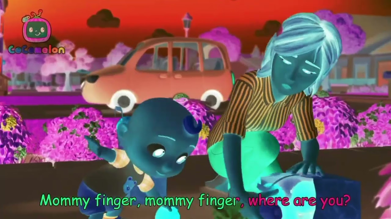 Cocomelon says Mommy finger, mommy finger where are you?/voice pitch effects 