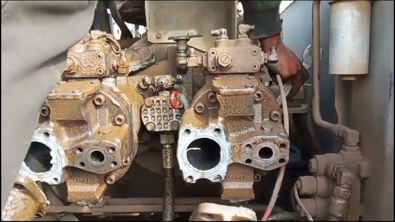 Excevator Hitachi ex 200 hydraulic pump changing and fitting step by step 🙂🤗