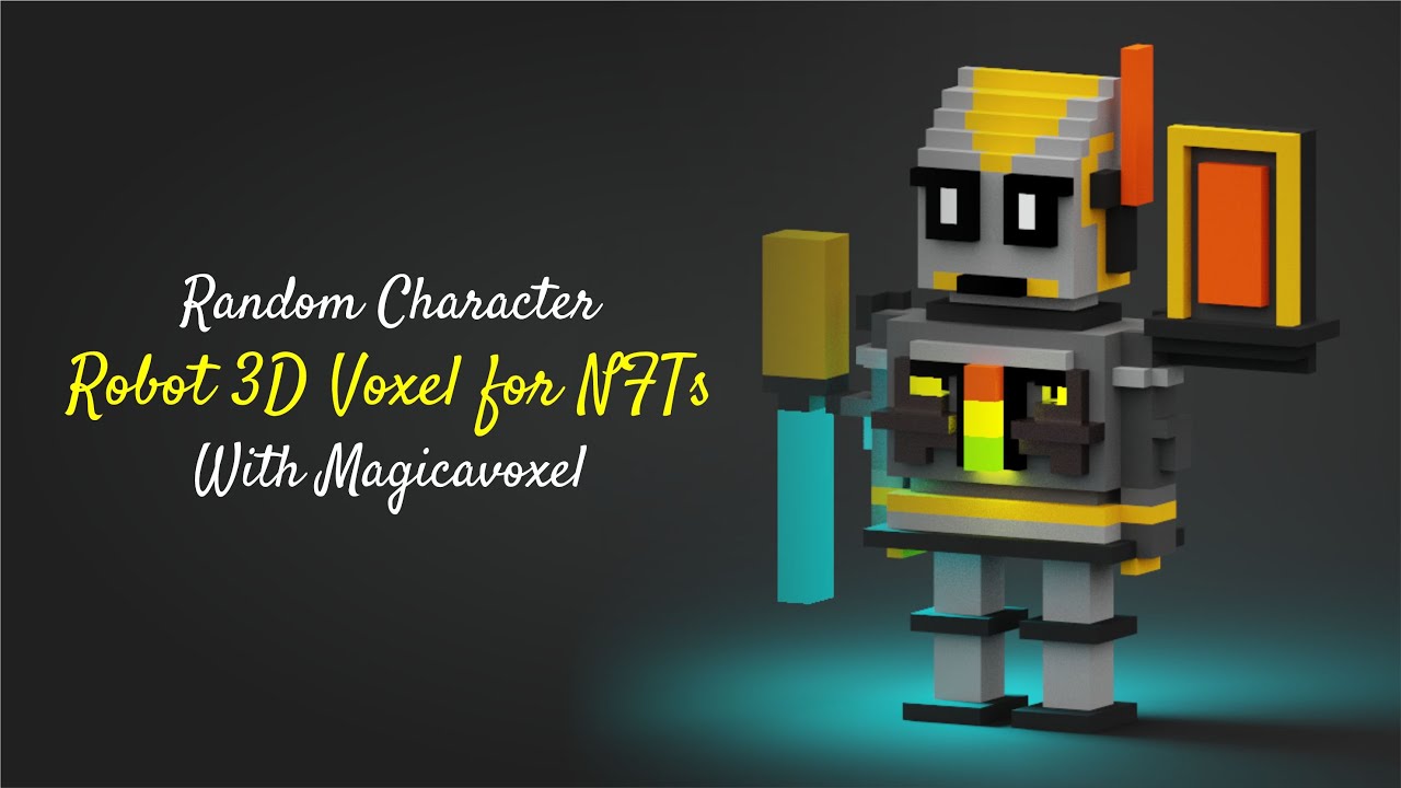 Creating Robot 3D NTFs Voxel For Sell on Opensea With Magicavoxel