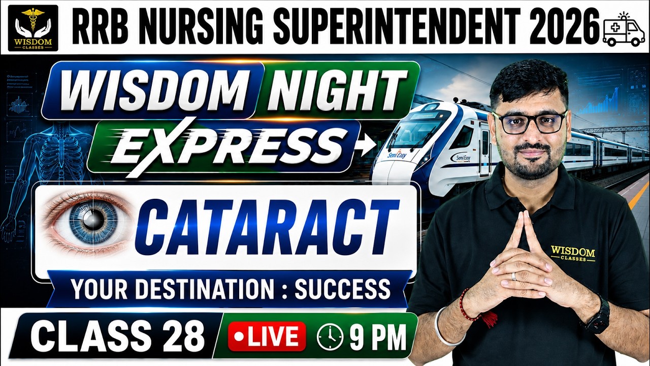 RRB Nursing Superintendent 2026 | RRB Exam Preparation CATARACT | Wisdom Express Series