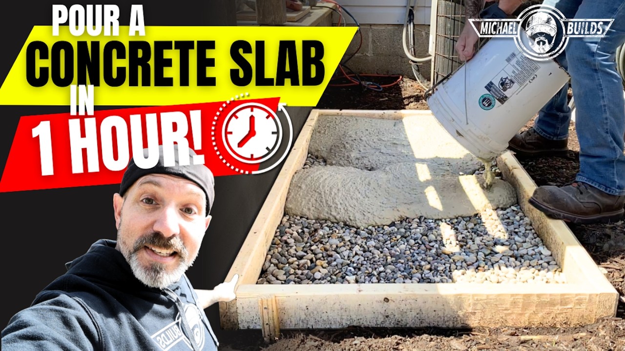 Pour a Concrete Slab in 1 Hour!
