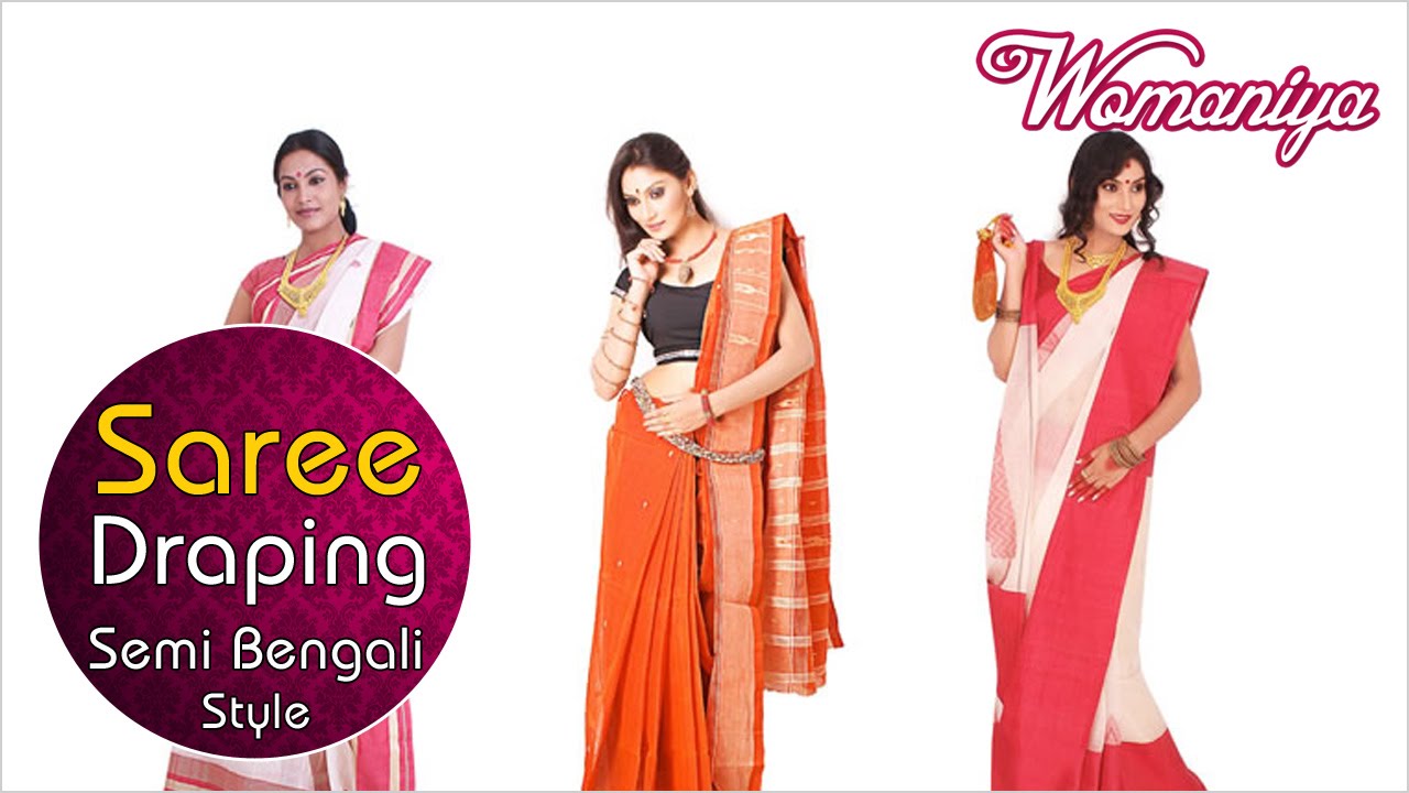 How To Drape A Saree | Semi Bengali Style | Quick Saree Draping Tutorial