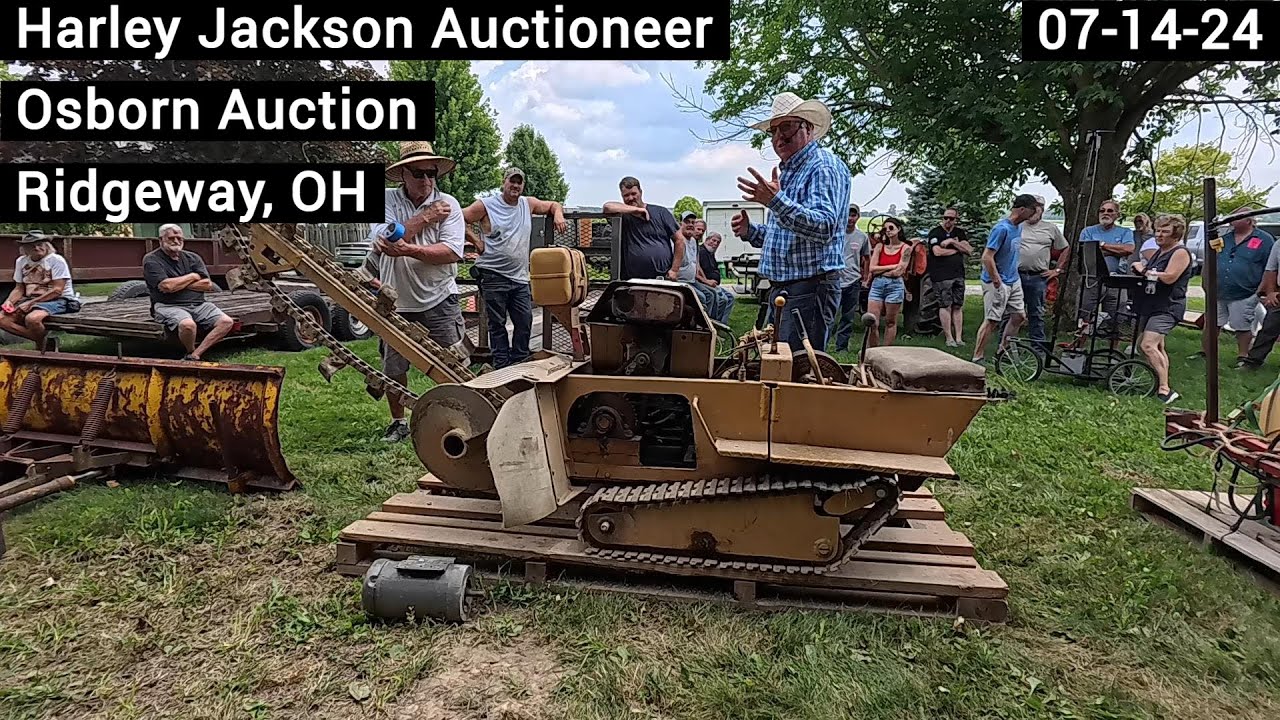 Results - Davis Track Trencher - Old John Deere Mowers - Osborn Auction 07-13-24