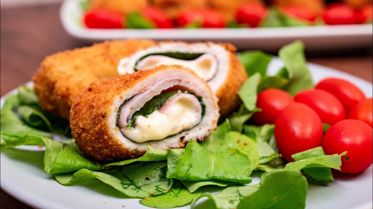 Pechugas  rellenas de Jamón y queso y espichabas