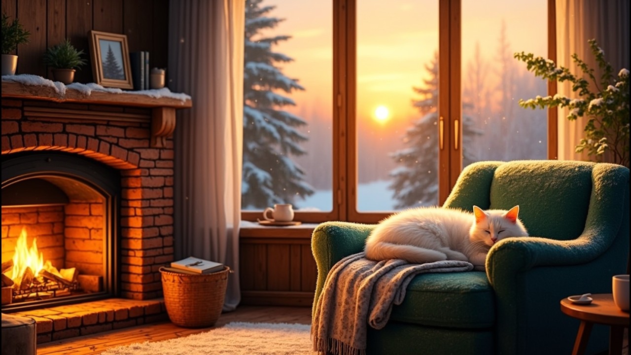 Relaxing Lofi Fireplace 🔥 Cozy Night Cabin Vibes for Study & Chill