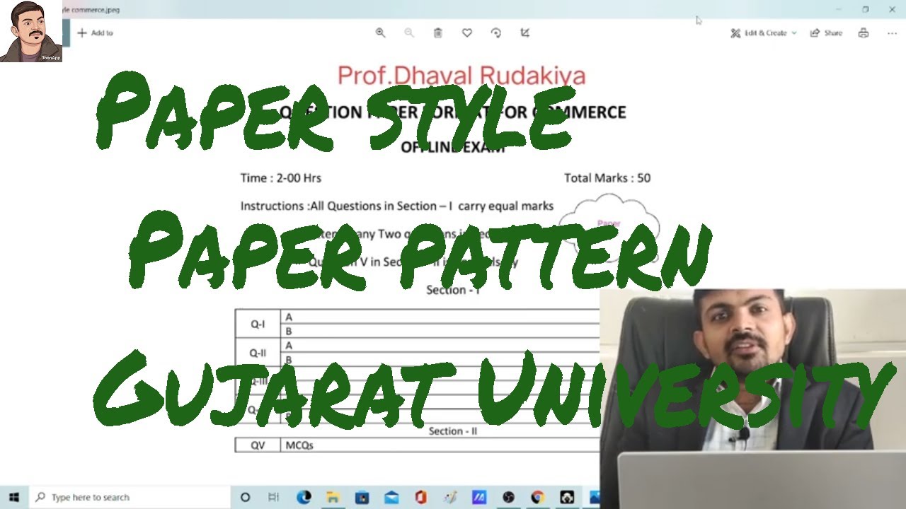 Paper style Paper pattern Gujarat University